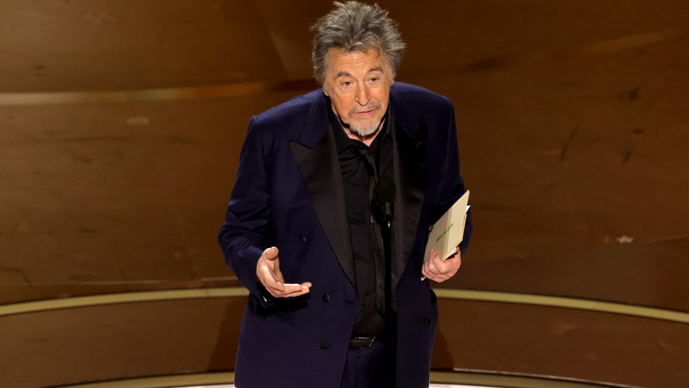 HOLLYWOOD, CALIFORNIA - MARCH 10: Al Pacino speaks onstage during the 96th Annual Academy Awards at Dolby Theatre on March 10, 2024 in Hollywood, California. (Photo by Kevin Winter/Getty Images)