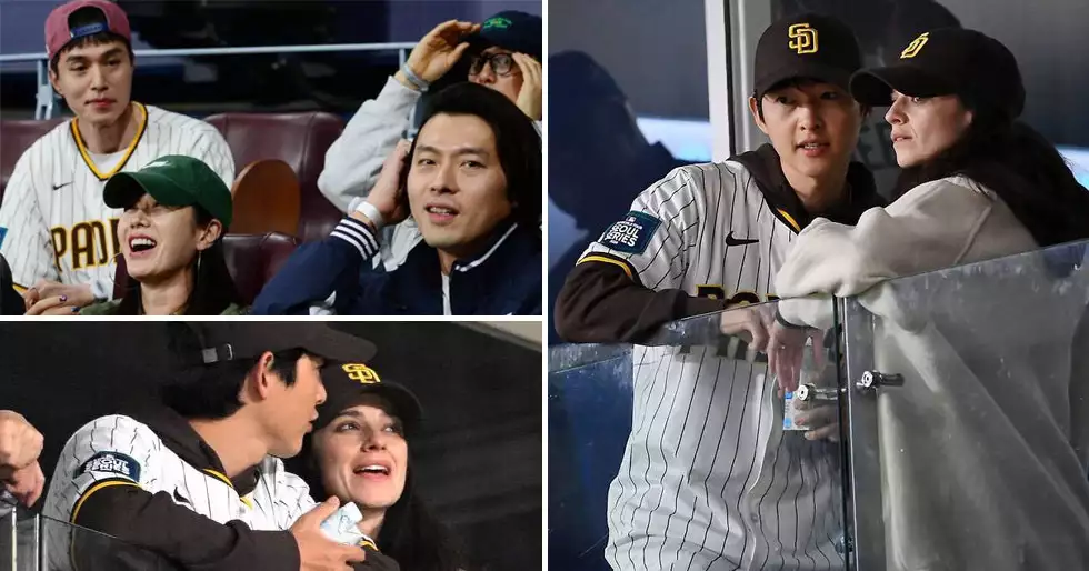 Song Joong Ki, Katy Louise Saunders, Hyun Bin, Son Ye Jin & more spotted at MLB Seoul games