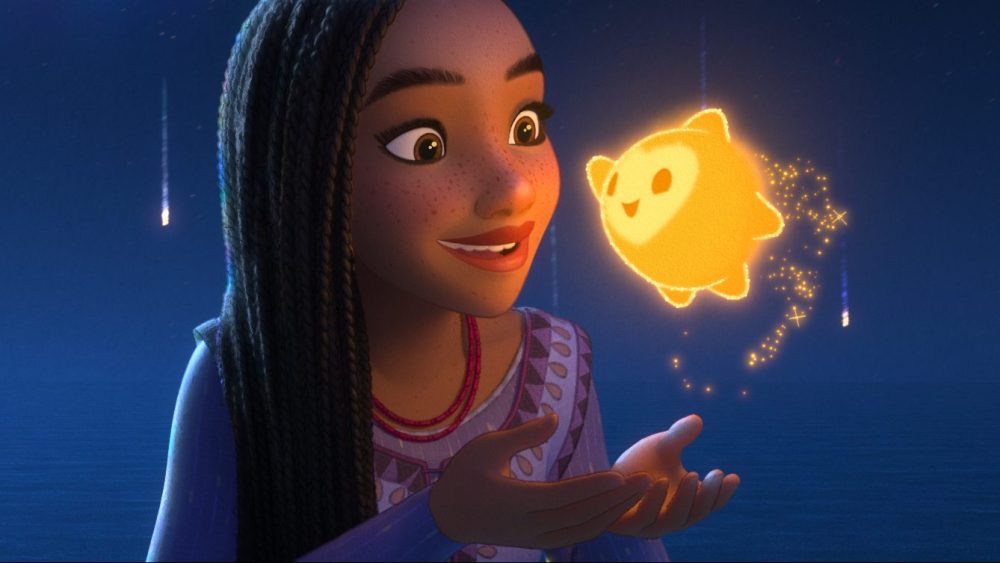 GLOW UP – In Walt Disney Animation Studios’ “Wish,” sharp-witted idealist Asha (voice of Ariana DeBose) makes a wish so powerful, it’s answered by a cosmic force—a little ball of boundless energy called Star. Artists lit the character in a way that makes it luminous—casting a glow onto the surrounding characters and environment. The epic animated musical opens only in theaters on Nov. 22, 2023. © 2023 Disney. All Rights Reserved.