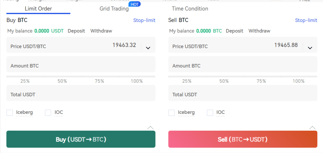 أنواع أوامر الشراء التي تدعمها منصة غيت (Gate.io)