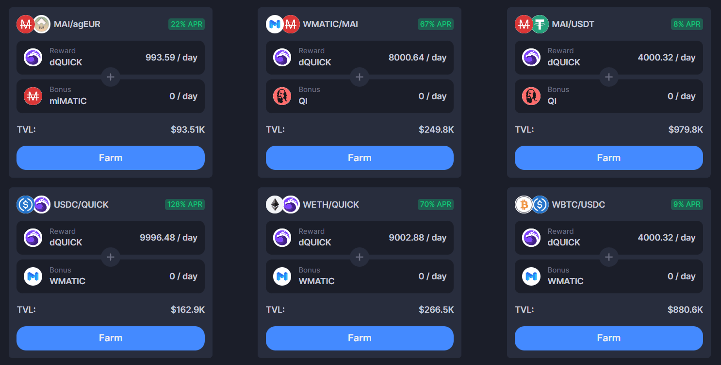 فارمينغ على منصة QuickSwap