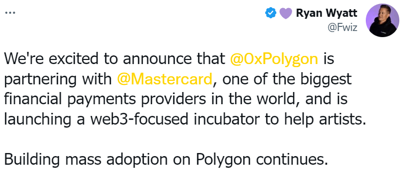 الإعلان عن شراكة بين ماستر كارد و Polygon