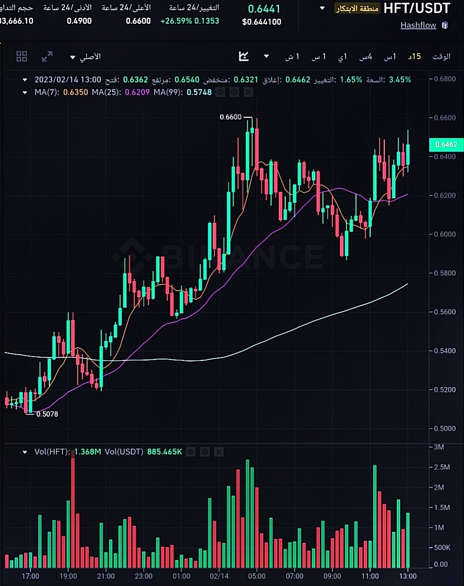 سعر عملة HFT الرقمية وفق موقع بينانس