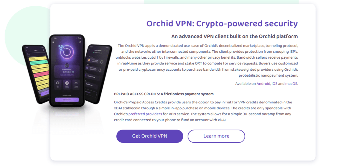 خدمة Orchid VPN المدعومة من شبكة Orchid