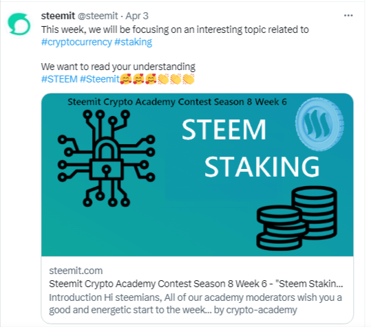 منصة Steem تعلن بدء مسابقة STEEM STAKING ضمن فعاليات الأسبوع 6 للموسم 8