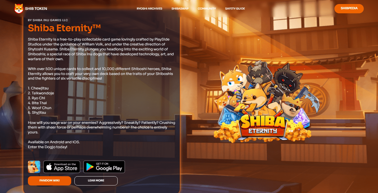 صورة توضح لعبة Shiba Eternity الخاصة بشيباريوم وميزات اللعبة الأساسية