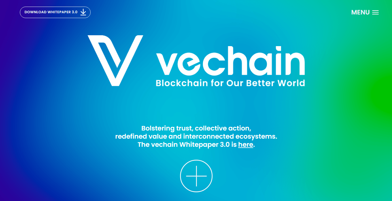 صورة واجهة الموقع الرسمي لمنصة VeChainThor