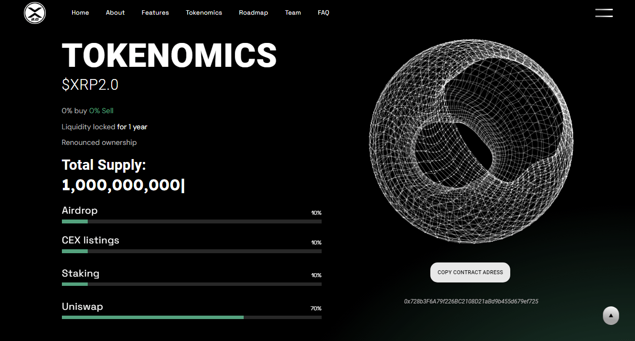 صورة توضح بعض المعلومات السوقية عن XRP2