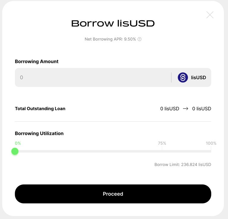 خطوات اقتراض عملة lisUSD الرقمية - 2