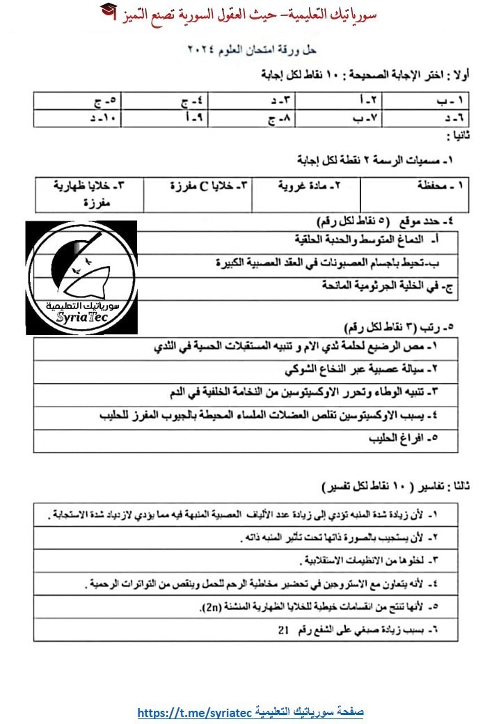 حل أسئلة العلوم الصفحة 1 دورة 2024